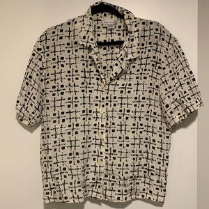 Vintage silk button-down collared shirt